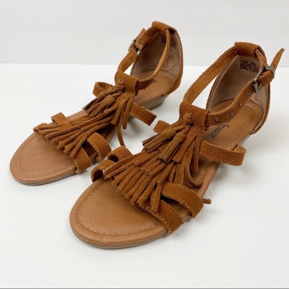 fringe moccasin sandals